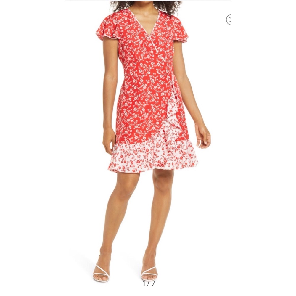 Vince Camuto Floral Faux Wrap Dress